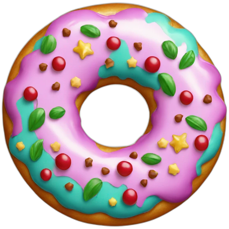 christmas decorated donut emoji