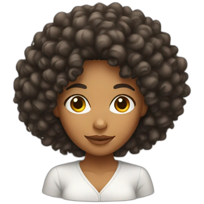 brazilian woman with curly hair emoji