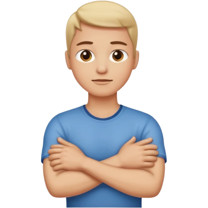 Arms crossed holding neck  emoji