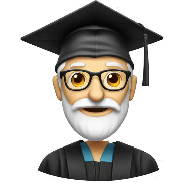 old professor with graduation cap emoji