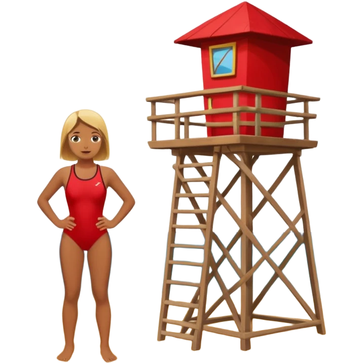 Lifeguard on watch tower emoji