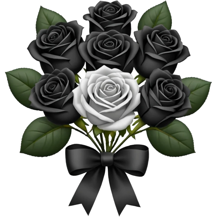 Black bouquet of roses emoji