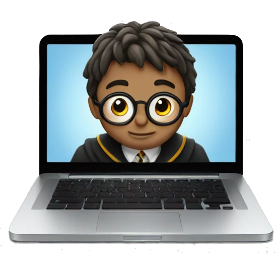 Harry Potter works on a laptop emoji