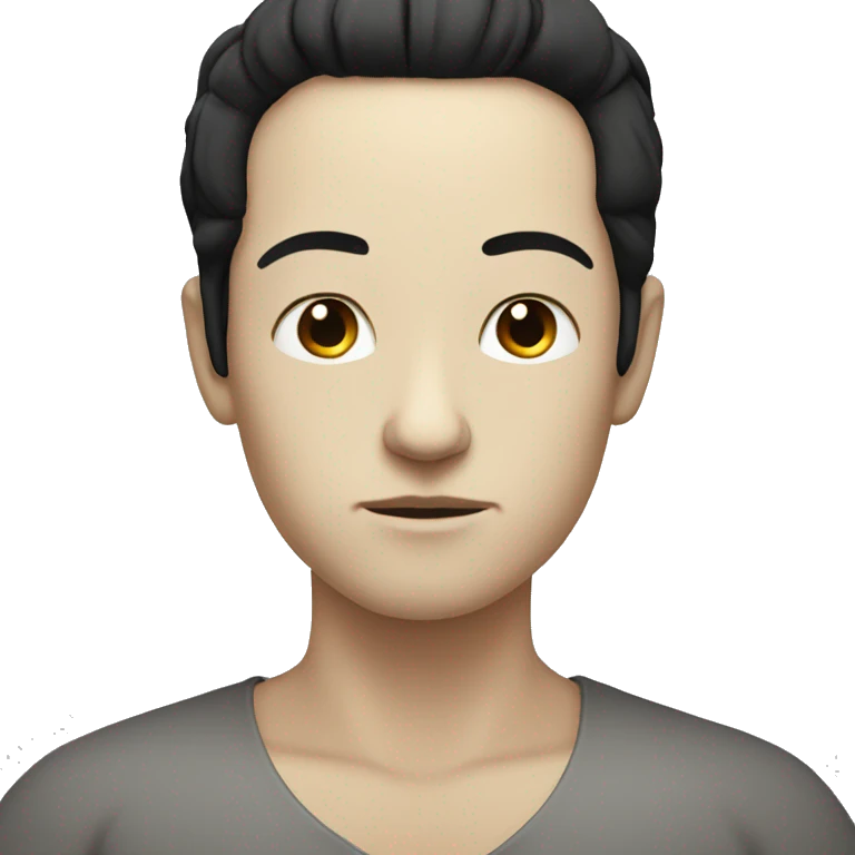 White skin with black hair in meditation  emoji