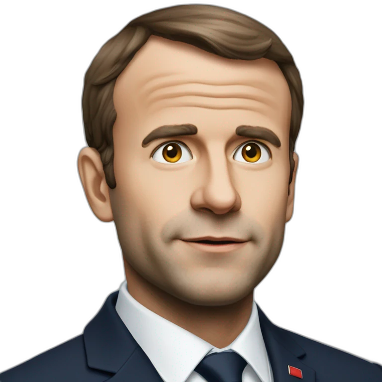 Macron déguisé en chat emoji