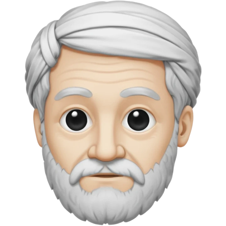 Aristotle portrait, hand-drawn look, as a black-and-white sketch emoji
