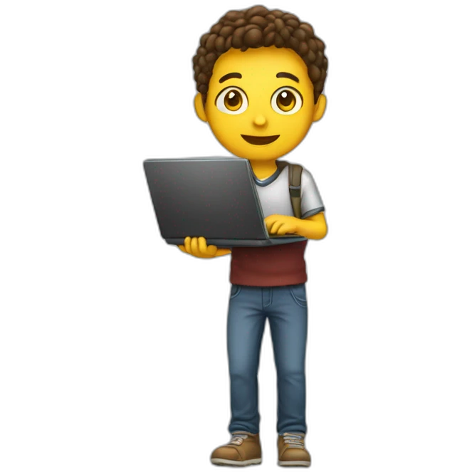 A student with laptop in hand emoji