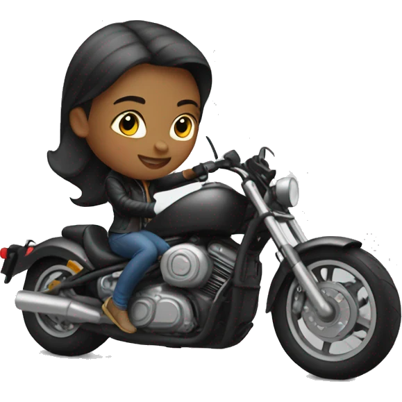 Girl with motorcycle  emoji