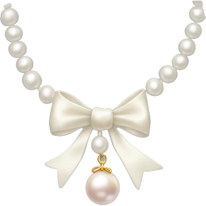  Pearl necklace with bow emoji
