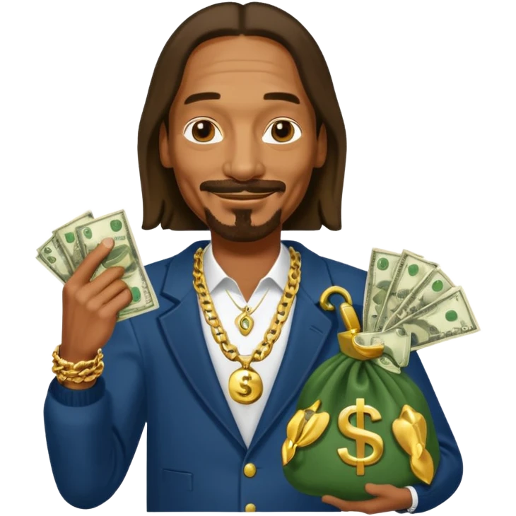 Snoop Dogg holding money bag emoji