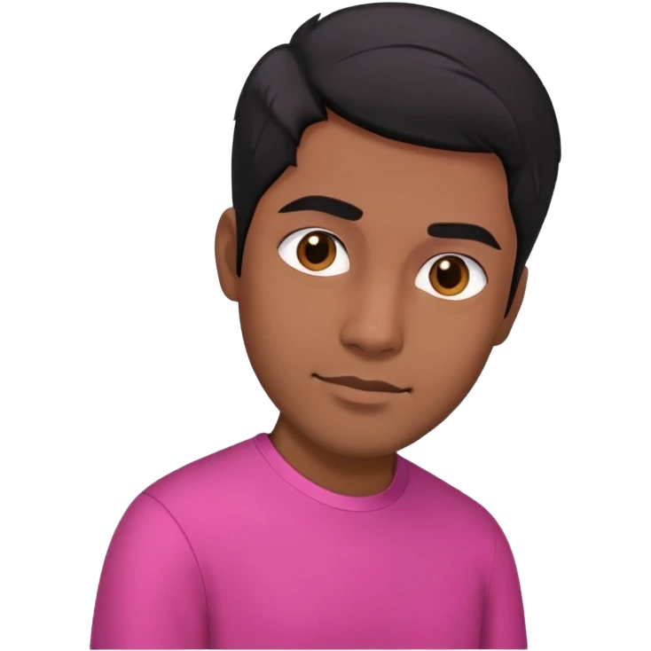 brown guy with side swept black hair wearing a dark pink shirt emoji