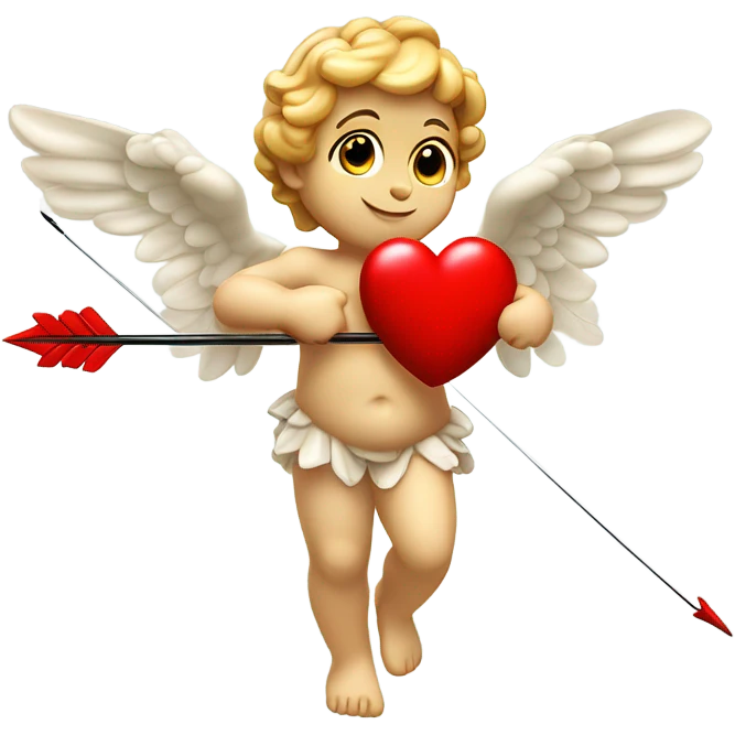 cupid with a bow with heart red emoji