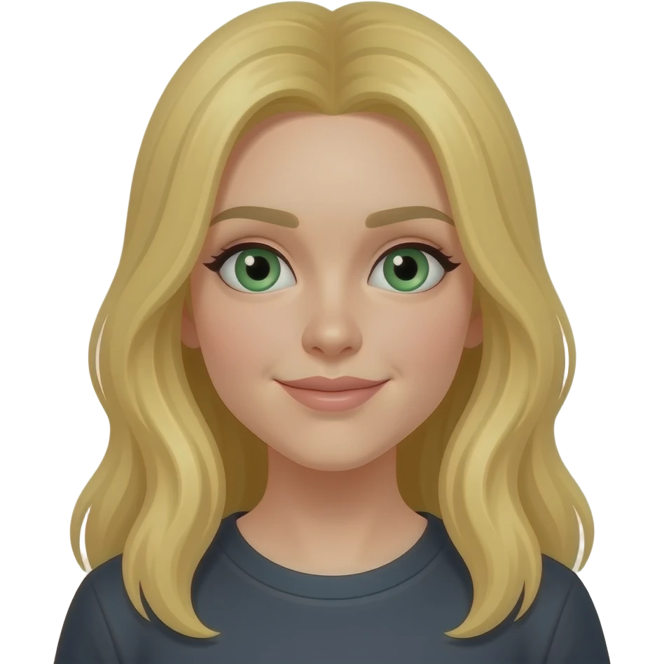 Long blonde hair green eyes emoji