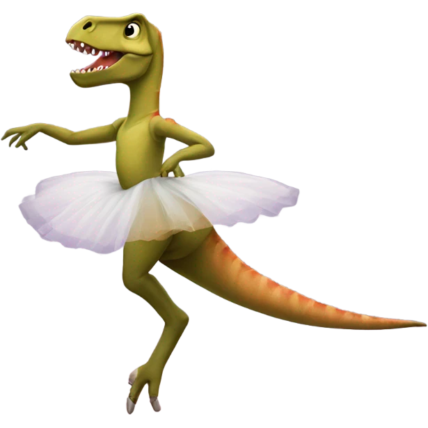 dinosaur doing ballet on pointe emoji