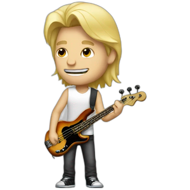tall blonde male bass player emoji