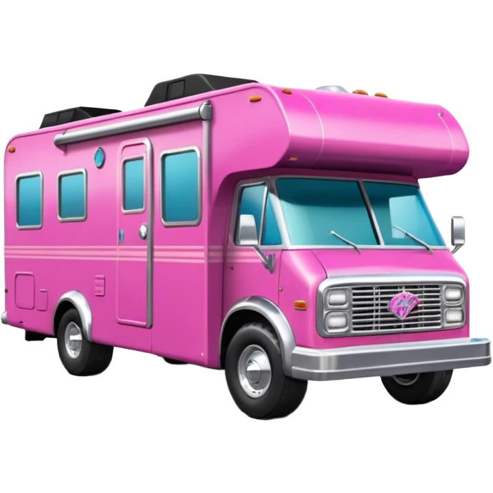 Aerodynamic racing Streamlined retro dilapidated hillbilly-Barbie Vader styled motor home rv off-roading rock-climbing 4x4 desert Winnebago party monster truck  emoji