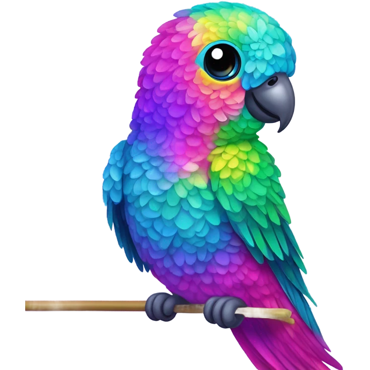Lisa Frank sparkly parakeet  emoji