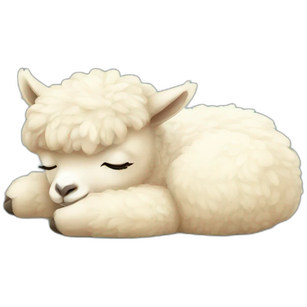 cute alpaca sleeping emoji