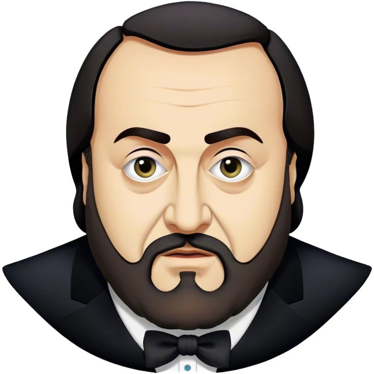 Cinematic Realistic Luciano Pavarotti Portrait Emoji, depicted as a charismatic operatic tenor with expressive eyes and commanding stage presence, rendered with rich elegant textures and warm theatrical lighting that captures his timeless vocal brilliance. emoji