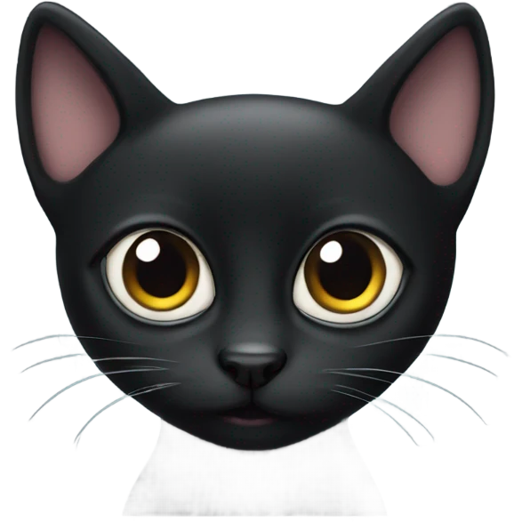 Black cat with big cute eyes emoji
