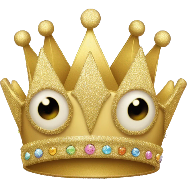 glittery crown with happy face on it, give it a smile emoji