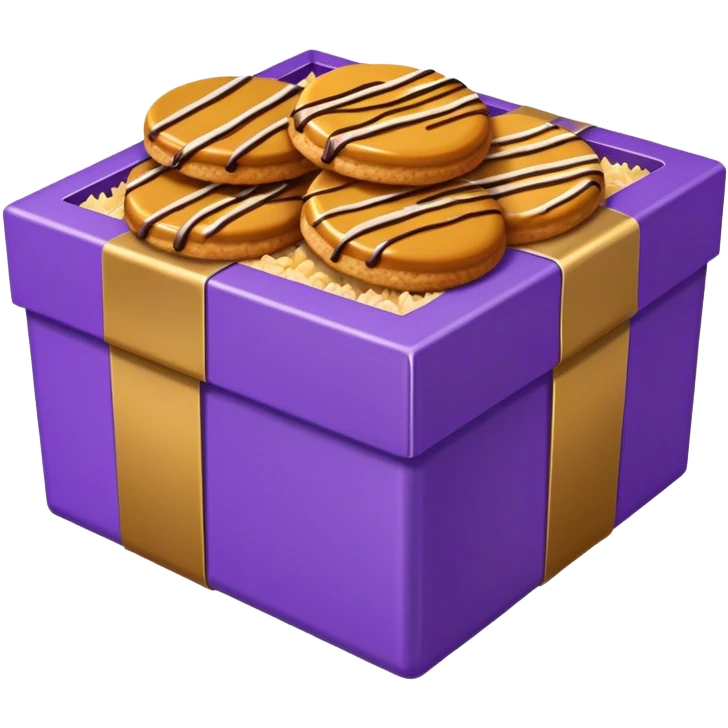 Samoas Girl Scouts cookies purple box emoji