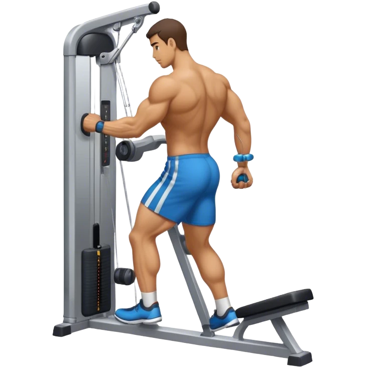 side-view man cable-machine tricep-pushdown emoji