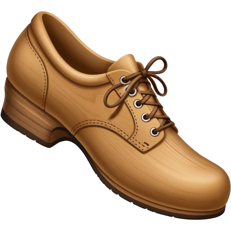 Un zapato de madera estilo Polonia . El zapato está tallado a mano. emoji