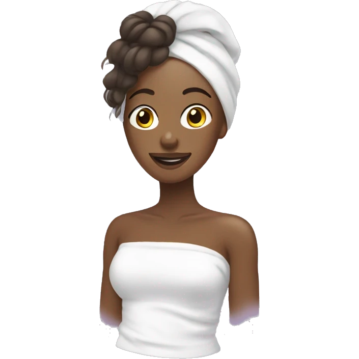 Women with hair towel skincare  emoji