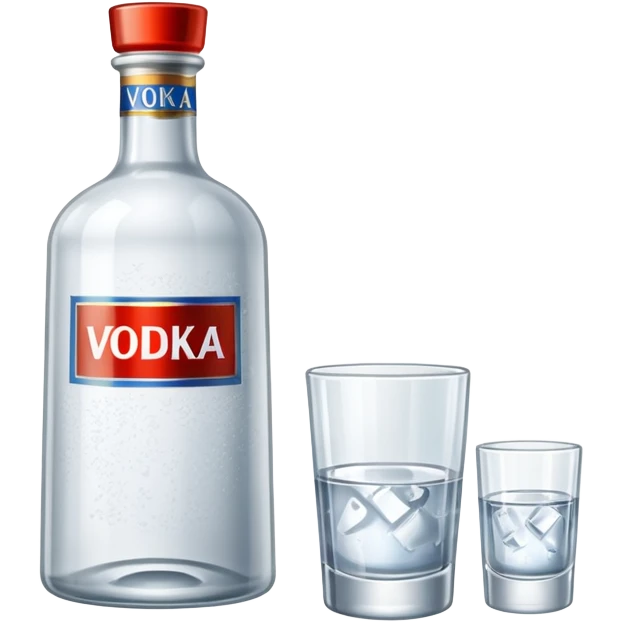 russian vodka bottle with a shot glass emoji