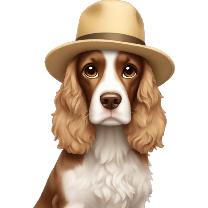 spring spaniel with hat emoji