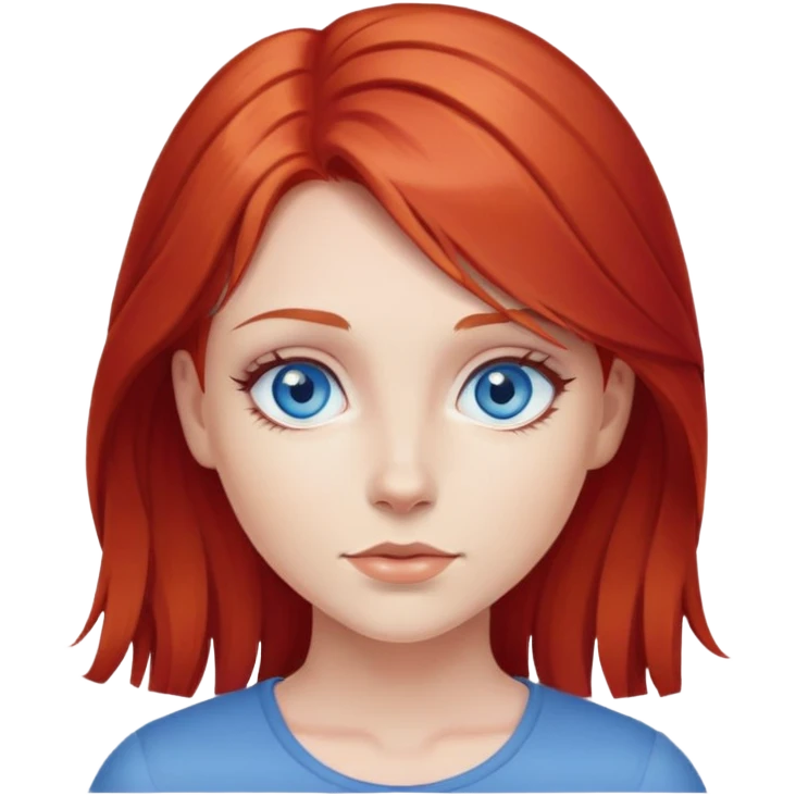 girl with red hair and blue eyes  emoji