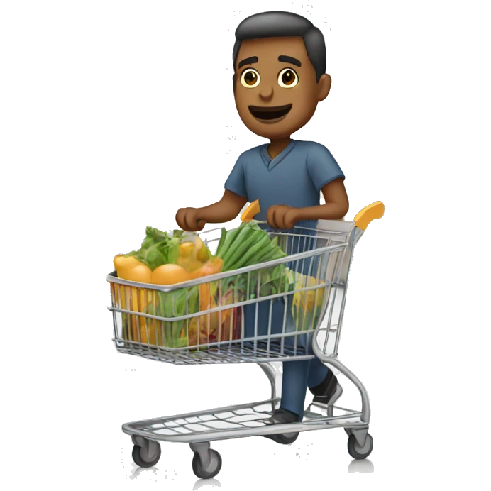 Man pushing shopping cart  emoji
