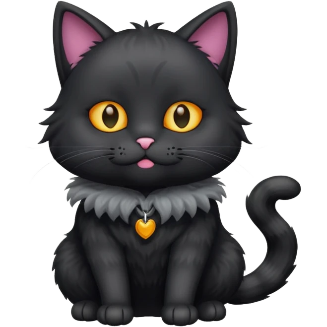 black cat with funny costume emoji