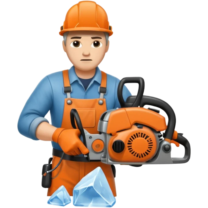 Sculptor with chainsaw,Ice Sculptors emoji