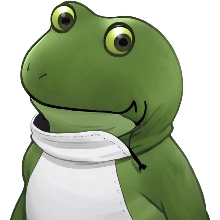 Frog with a hood on emoji