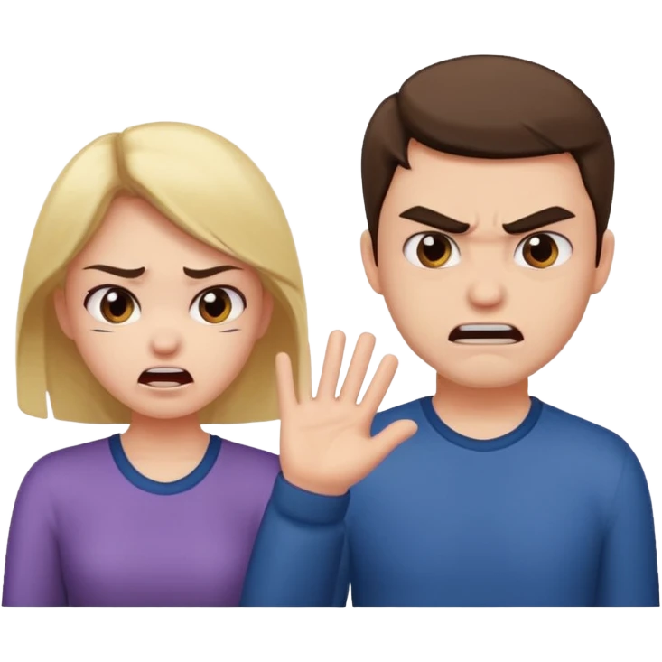 A girl slap his boyfriend  emoji