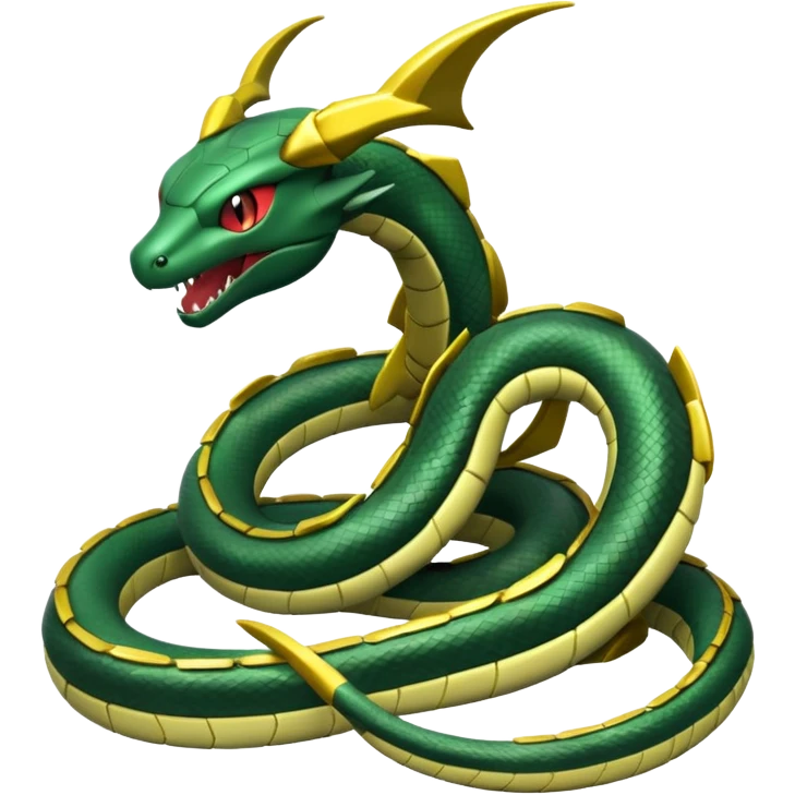 Mega rayuaza pokemon from pokemon anime and make it little cool emoji