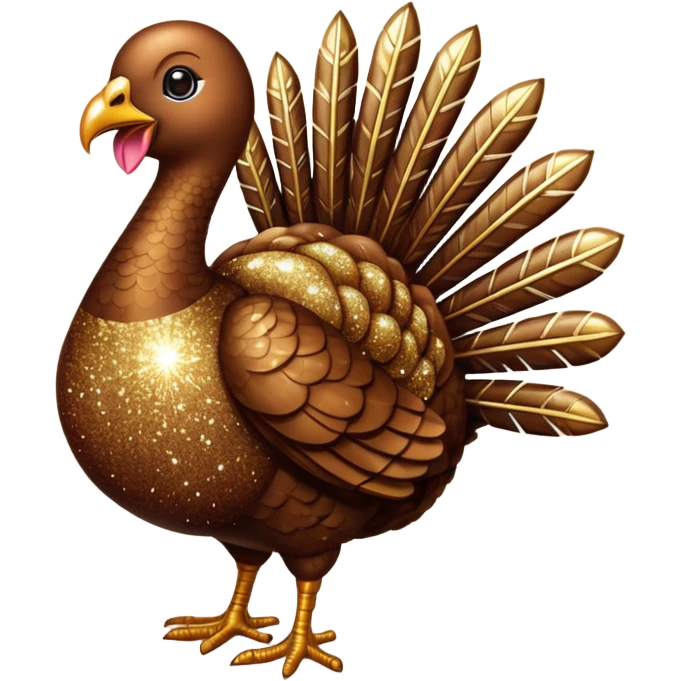 Brown glitter turkey emoji