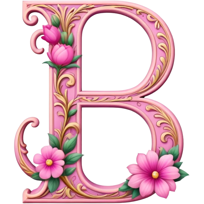 Pink, romantic, flowery, the letter “f” emoji