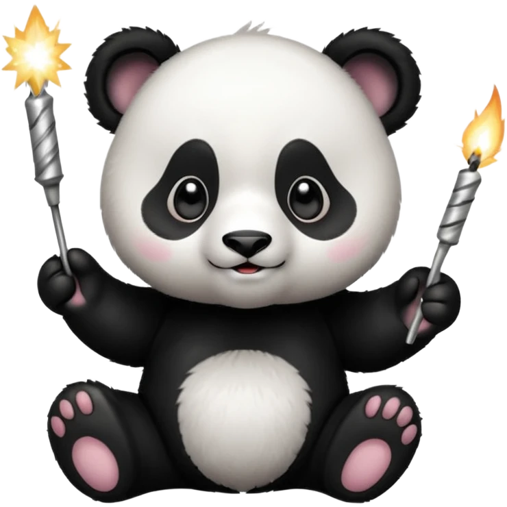 Panda Cub holding a sparkler emoji