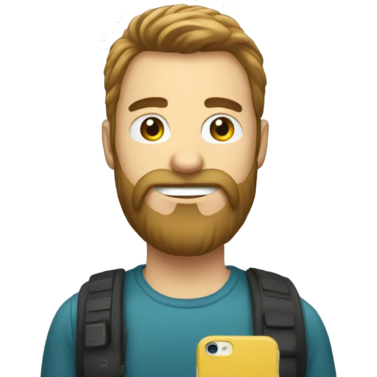 selfie with smartphone and beard emoji
