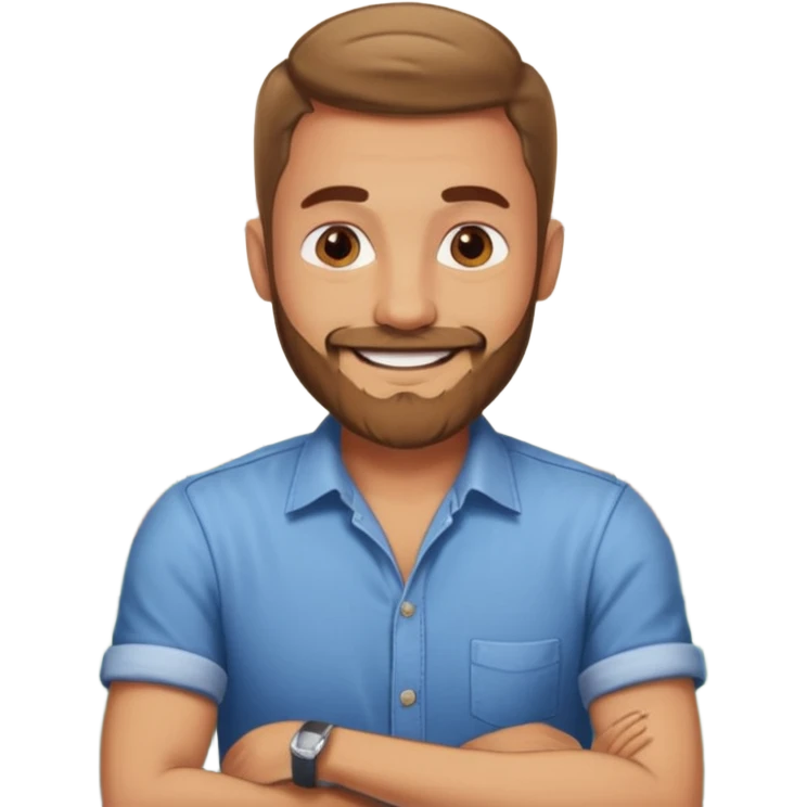Guy with very short beard at the bar emoji
