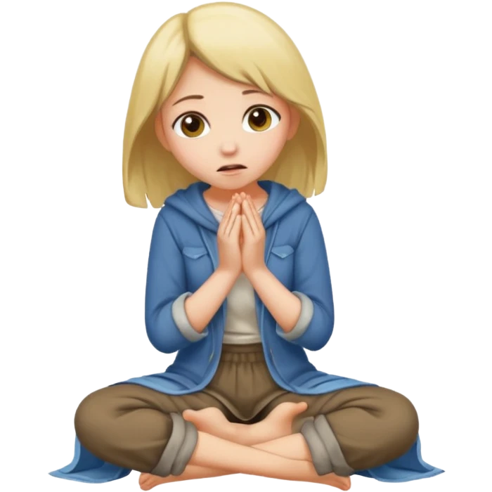 Girl begging on knees emoji