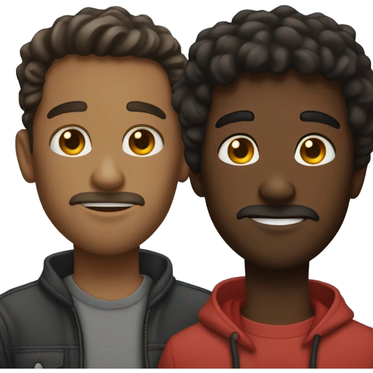 two brunnete male friends emoji