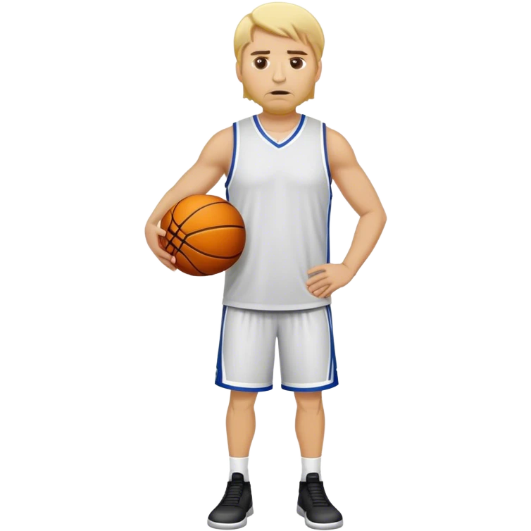 Full Body white   basketball head coach with blonde hair  emoji