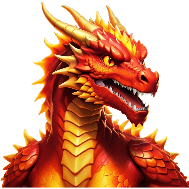 Cinematic Noble Fierce Fire Dragon Portrait Emoji, Poised and imposing, with a muscular, scaled body ablaze in fiery hues of crimson, molten orange, and molten gold, and intense, burning eyes that mirror the heart of a volcano; rendered with lifelike texture and dynamic natural highlights, high shine, formidable and intense, styled with an aura of scorching mythic power, focused and resolute, soft glowing outline, capturing the essence of a legendary inferno poised to ignite the screen with timeless ferocity! emoji