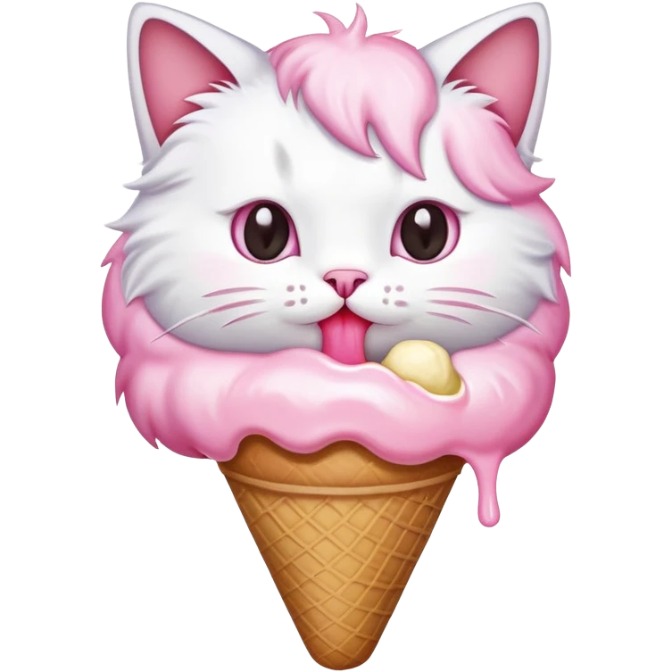 Cat eating ice cream emoji