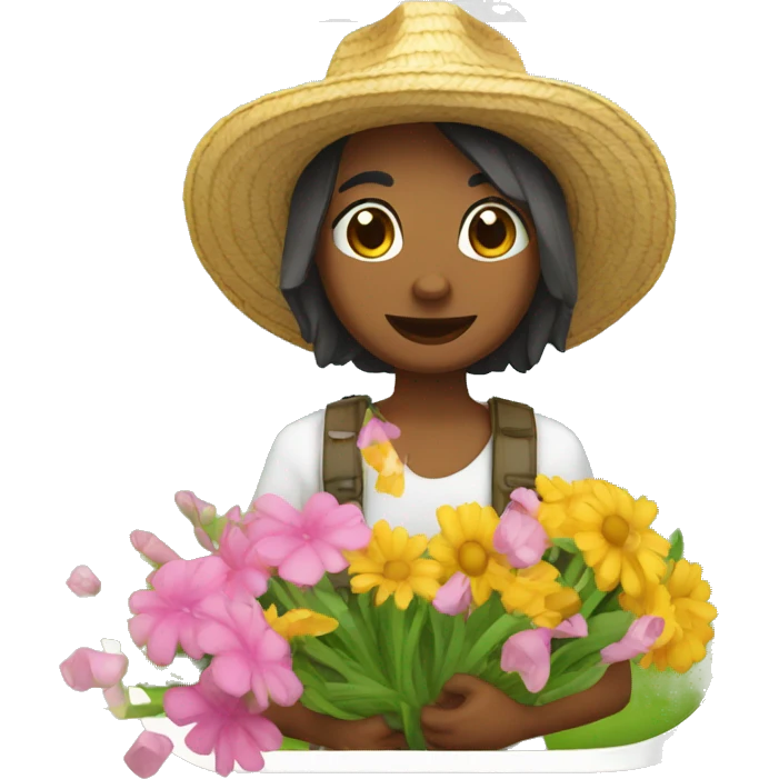 Vaca con flores y jugó  emoji