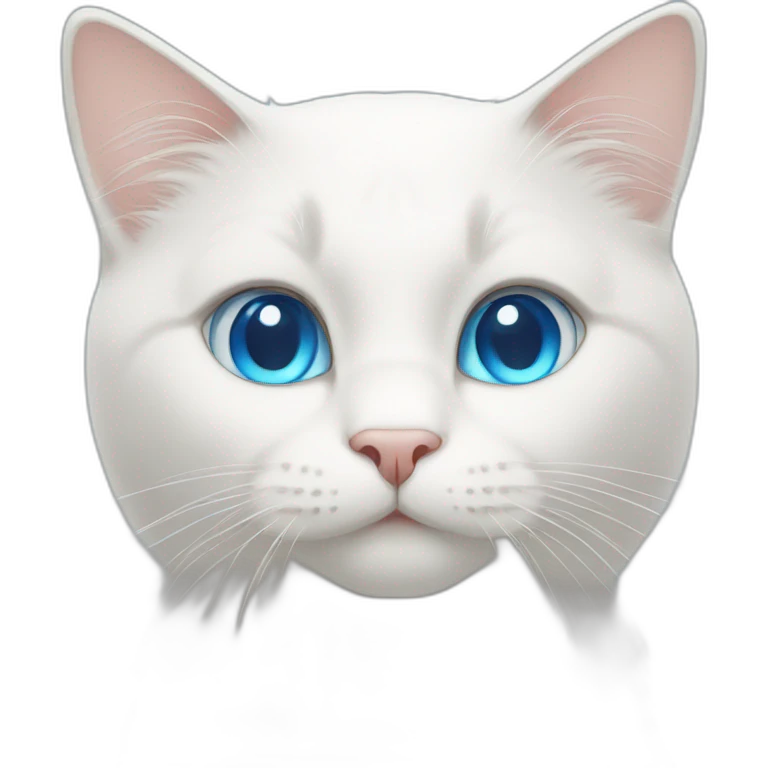 White cat with blue eyes emoji
